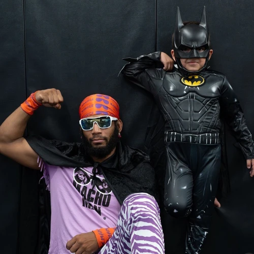 Instructor and student in costume at Logic Jiu Jitsu Halloween party